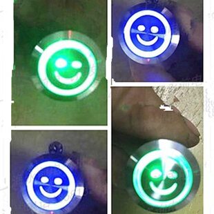 19MM金属不锈钢按钮开关带灯复位天使眼电源符号12V汽车防水 包邮