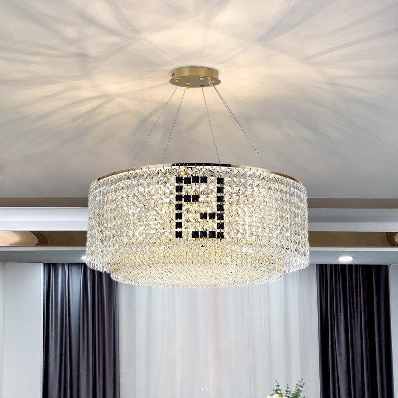 法式圆形水晶吊灯客厅后现代简约新款豪华别N墅高档轻奢餐厅主卧