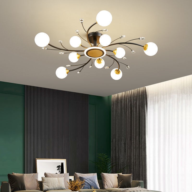 北欧客厅灯吊灯现代简约大气轻奢餐厅水晶套餐组合灯T具2021年新