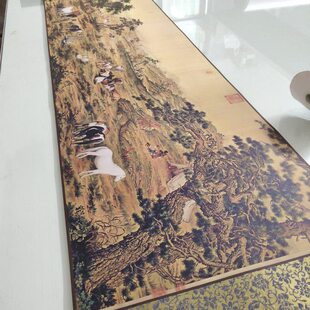 郎世宁 百骏图古代名家重彩工笔国画长卷巨幅微喷复制装饰画