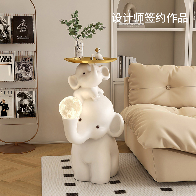 客厅大象摆饰大型落地边几u电视柜沙发旁边乔迁新居可爱家居装饰