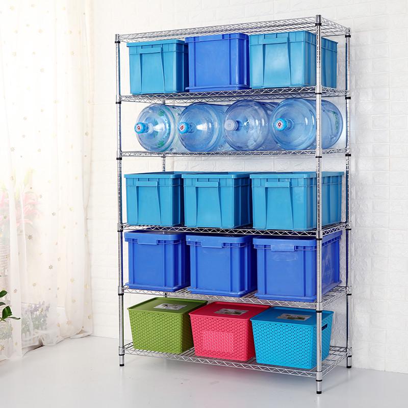 包邮厨房置物架层架收纳整理w架阳台架储物架不锈钢色金属5层架子