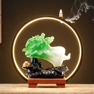 创意仿玉白菜摆件百财如意家居客厅玄关工艺装饰品乔迁新居送礼品
