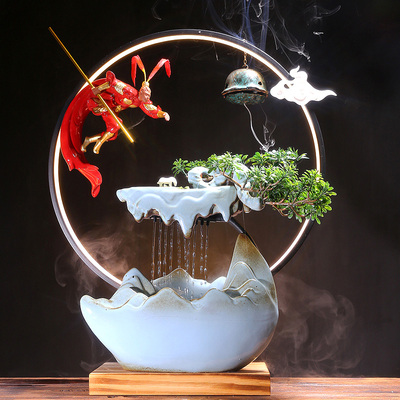 齐天大圣流水摆件办公室桌面循环水景客厅喷泉创意招财开业礼品