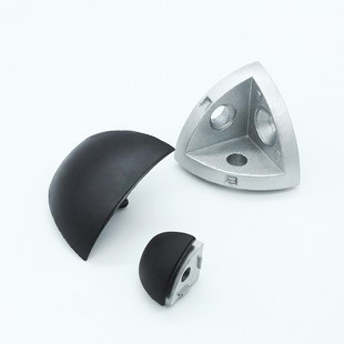 三维连接件 2020/3030/4040R弧形工业铝型材配件角件送盖子