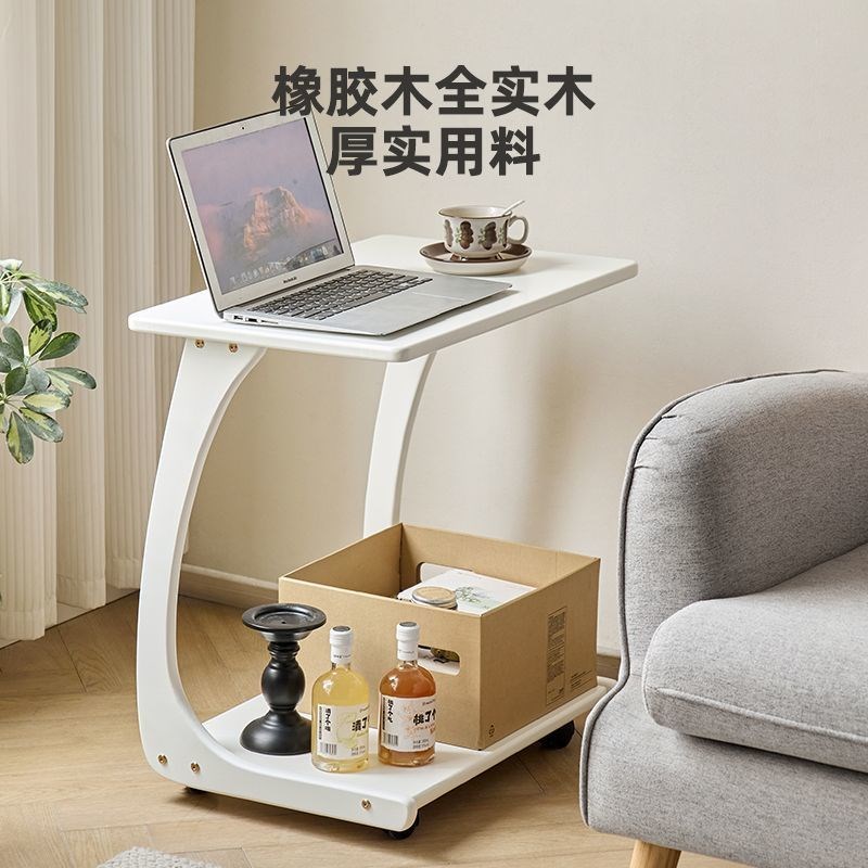 可移动实木边几沙发边柜客厅方角几简G约带轮小茶几卧室床头桌家
