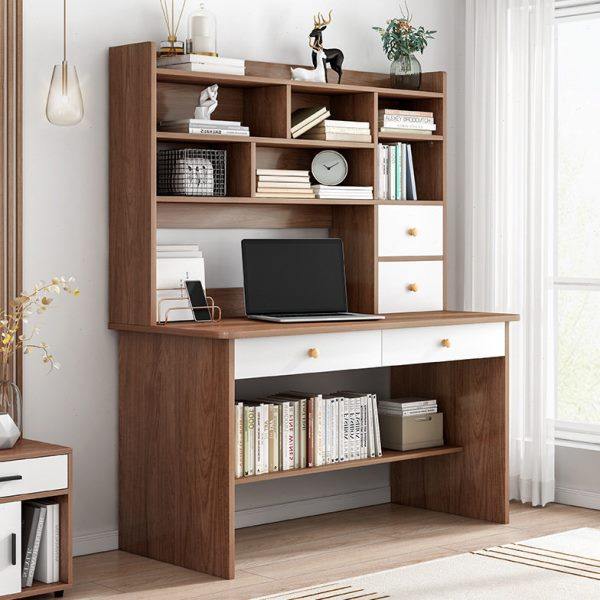 书桌书架一体桌女孩卧室小户型单人窄40cm宽中学写字高中生学习桌,住宅家具,书桌,淘宝优惠券,粉丝福利购,淘宝优惠卷