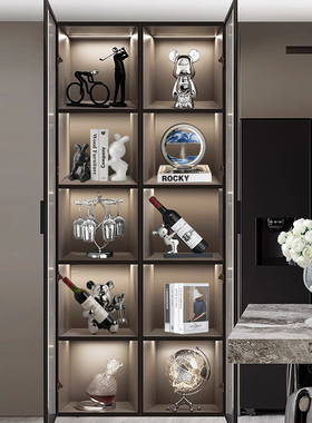 轻奢高档红酒架酒柜装饰品摆件客厅电D视柜家居展示2023新款高级