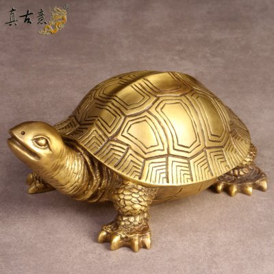 真古意 黄铜乌龟摆件千牛龟乌龟家居乌龟长寿礼品铜龟工艺品摆设