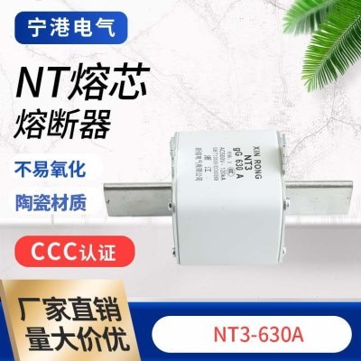 宁港现货供应陶瓷材质保险丝低压熔断器NT3-630A熔芯熔断器