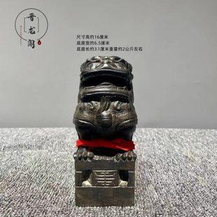 山西青石手雕刻陕西四明柱狮子复古陈设茶座摆件家居装饰吉祥包邮