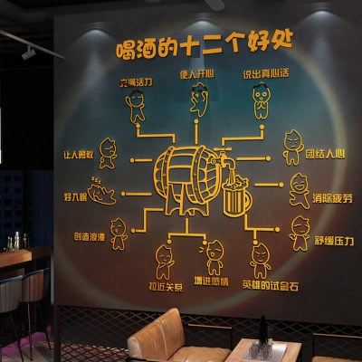 酒吧装饰品场景布置工业风墙面清小酒馆餐饮饭店壁画火锅烧烤背景,家居饰品,文化墙贴,淘宝优惠券,粉丝福利购,淘宝优惠卷