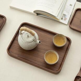 北美黑胡桃长盘39*29大号带抓手实木托盘餐盘咖啡糕点盘子果盘