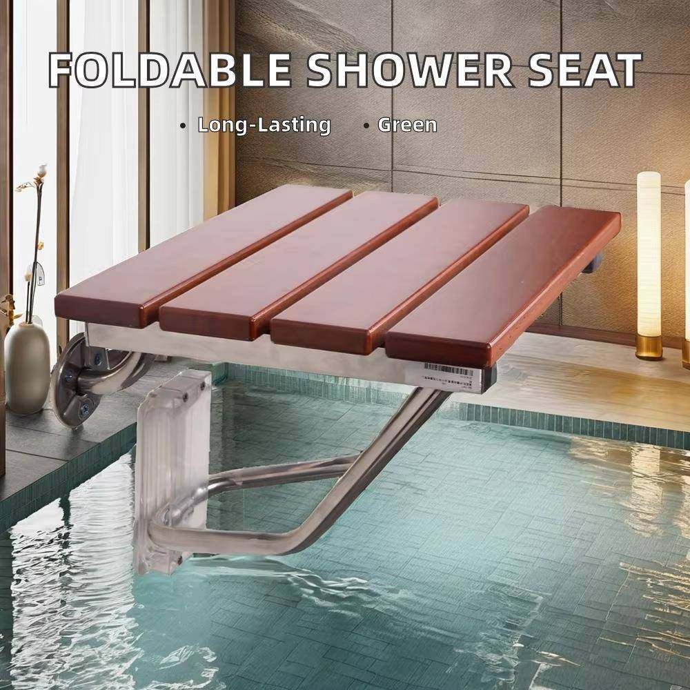 实木不锈钢折叠沐浴凳老人家用壁挂式卫生间安全座椅大承重,电子元器件市场,其它元器件,淘宝优惠券,粉丝福利购,淘宝优惠卷