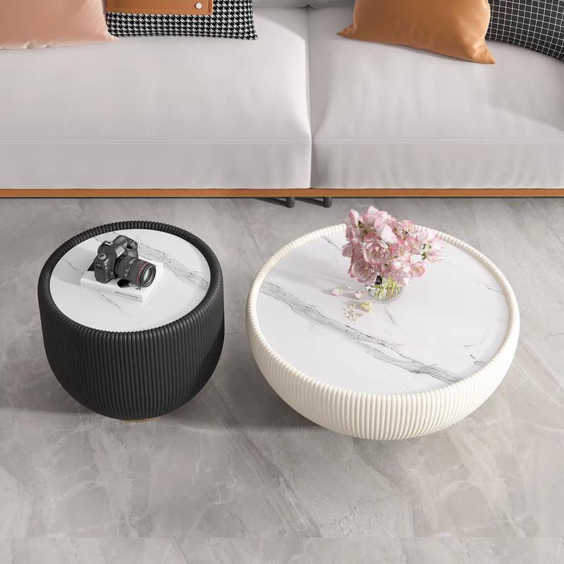 圆形岩板茶几轻奢现代意式小户型简约客厅家用大小创意组合网红