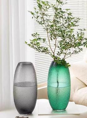 特大号简约轻奢玻璃花瓶水养龙柳富贵竹马醉木客厅卧室落地装饰品