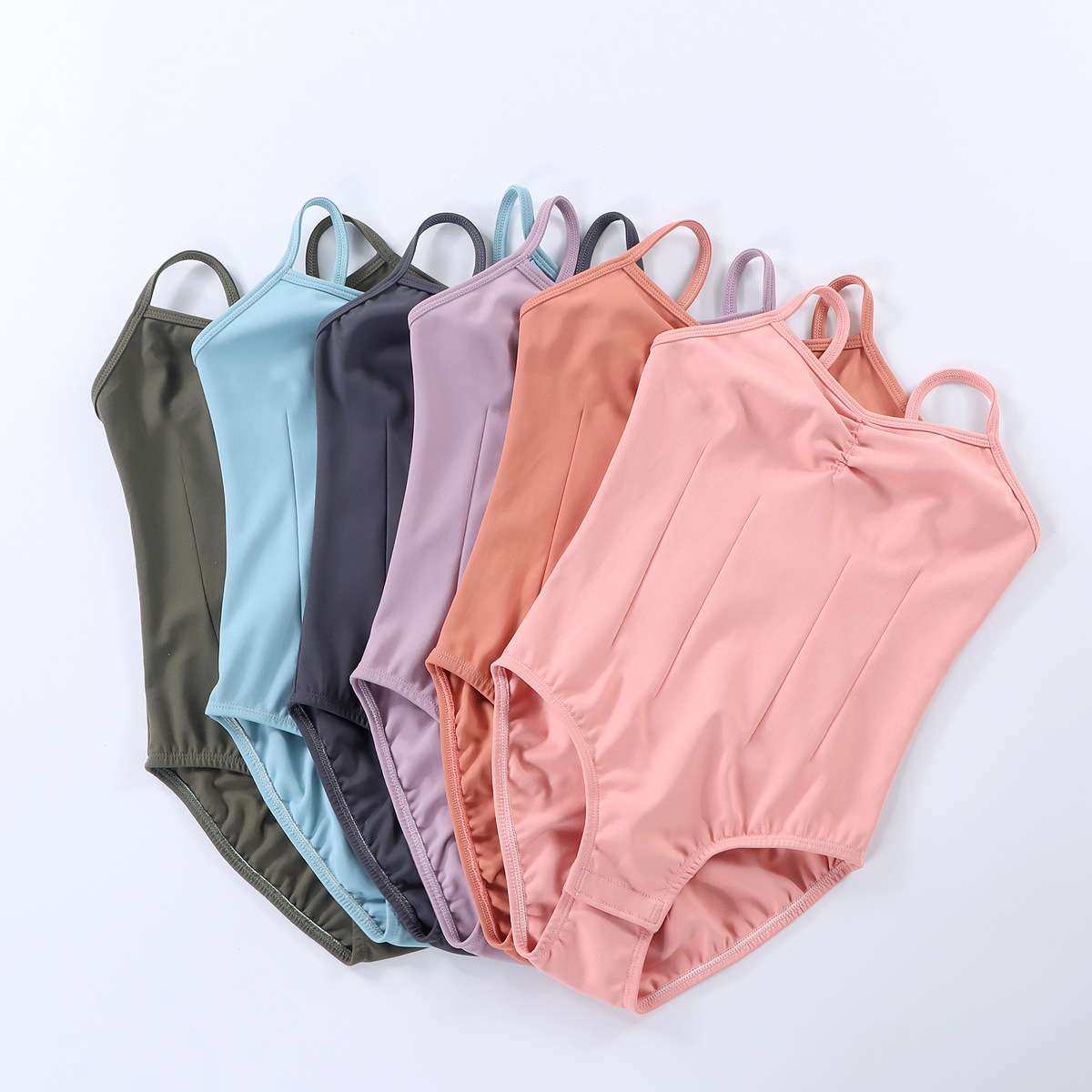 班服高跨芭蕾连体服女吊带练功服基训形体服少女艺考舞蹈服体操服