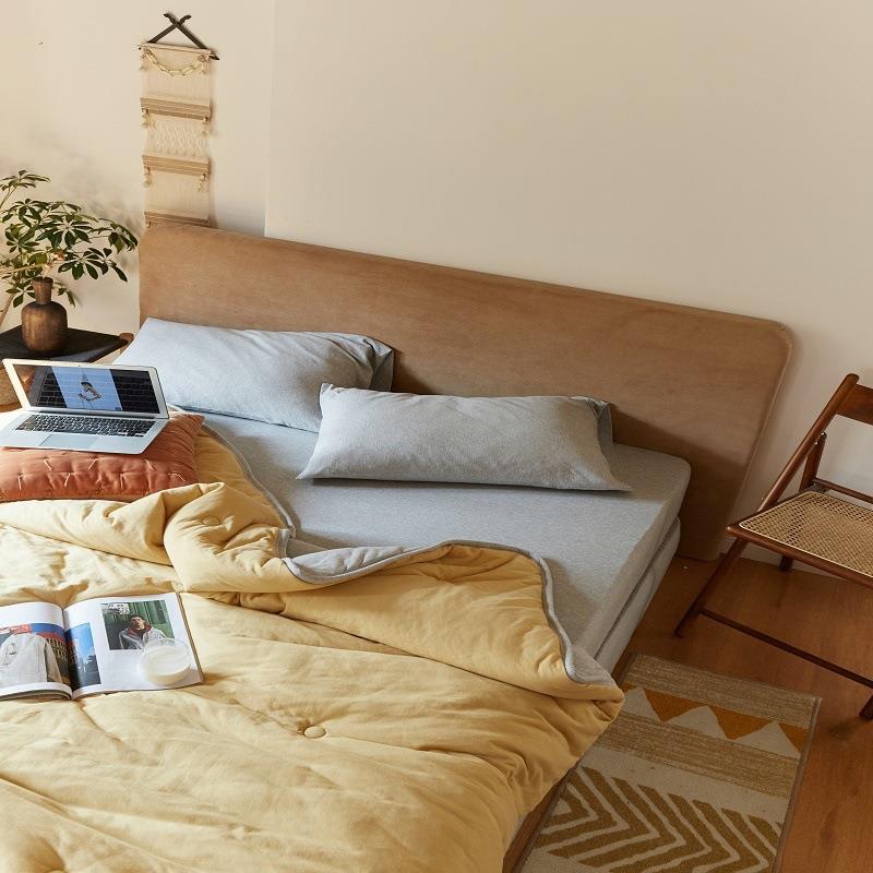 a类全棉针织雪绒被单人双人可机洗糖果色天竺棉裸睡保暖春秋冬被