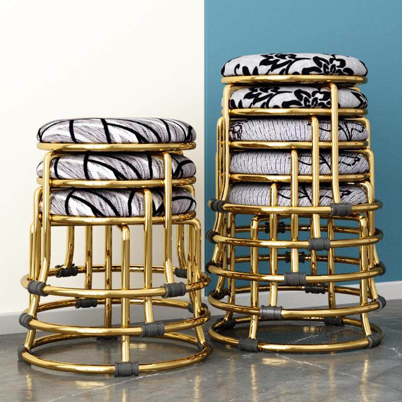 8V小凳子家用小椅子时尚换鞋凳圆凳成人沙发凳矮凳子创意小板凳钢