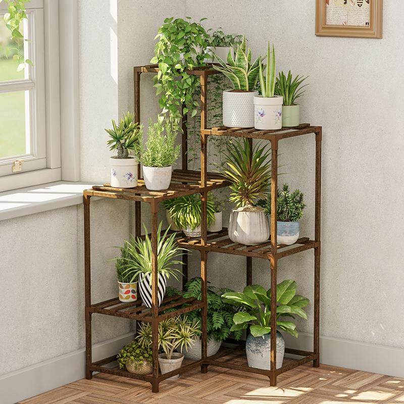 多层花架室内实木花盆架客厅阳台植物架落地绿萝盆栽置物架