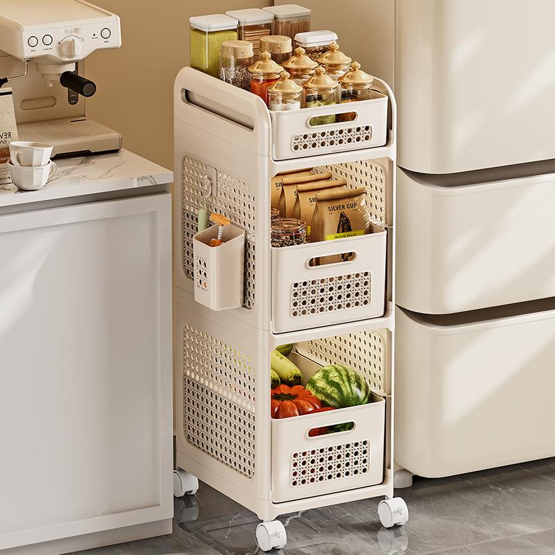 厨房下水槽置物架夹缝多层小推车家用抽屉式果蔬菜多功能收纳架子