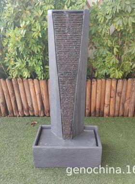 水幕式仿石壁公园室内庭院户外通用园林艺景风水装饰喷泉摆件-3