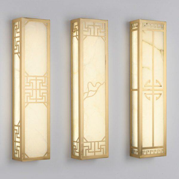 全铜新中式高端云石壁灯中国风别墅会所客厅电视背景墙装饰灯入户