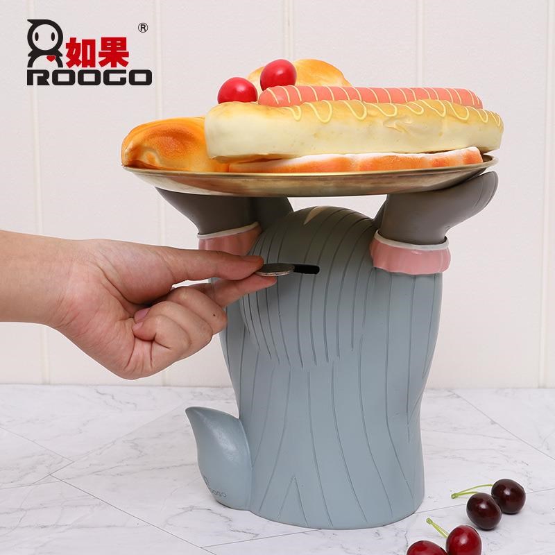 玄美卡通动物关钥式匙收纳摆件创意家装饰品客厅酒柜桌面置YR9A4K