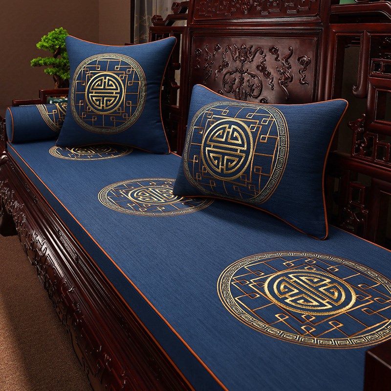 中式沙发垫红木家具坐垫实木罗汉床加厚座L垫中国风乳胶垫子定制