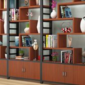 博古架多宝阁茶室置物架屏风隔断古董架新中式 铁艺展示柜简约现代