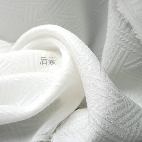 本白色桑蚕丝提花冠乐绉114门幅面料 植物染扎染蓝染转移印适用