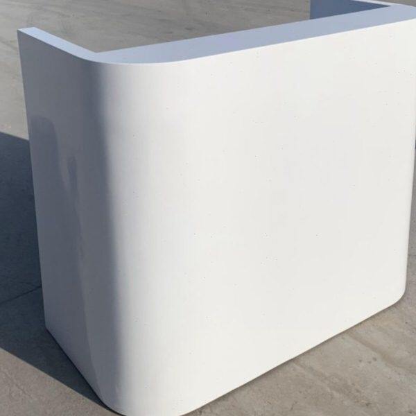 弧形简约接待台时尚前台白烤漆时尚小迎宾台商场吧台桌店铺收银台