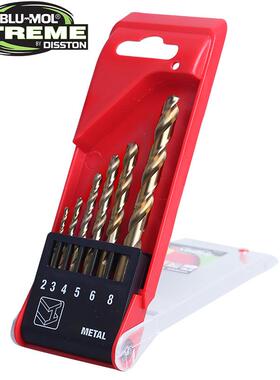 博锋BLU-MOL 含钴高速钢直柄麻花钻头钻咀全磨含钴烤黄钻 6支套钻