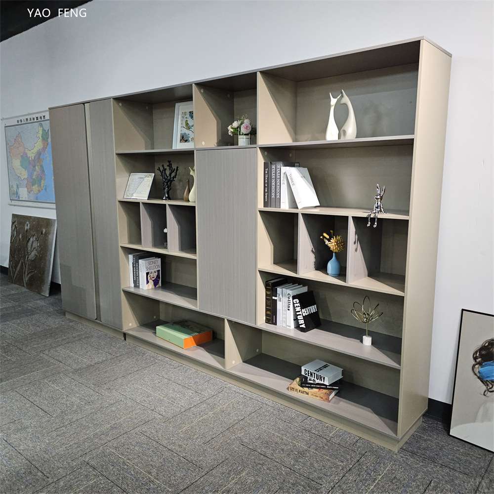 办公室边柜地柜储物柜矮柜文件柜隔断展示柜带灯到顶柜整墙书柜子