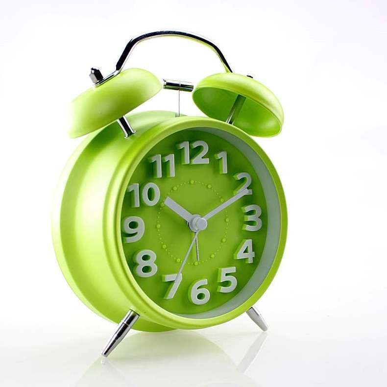 儿童闹钟 创意打铃钟 时尚钟面  多颜色静音带灯 学生闹钟