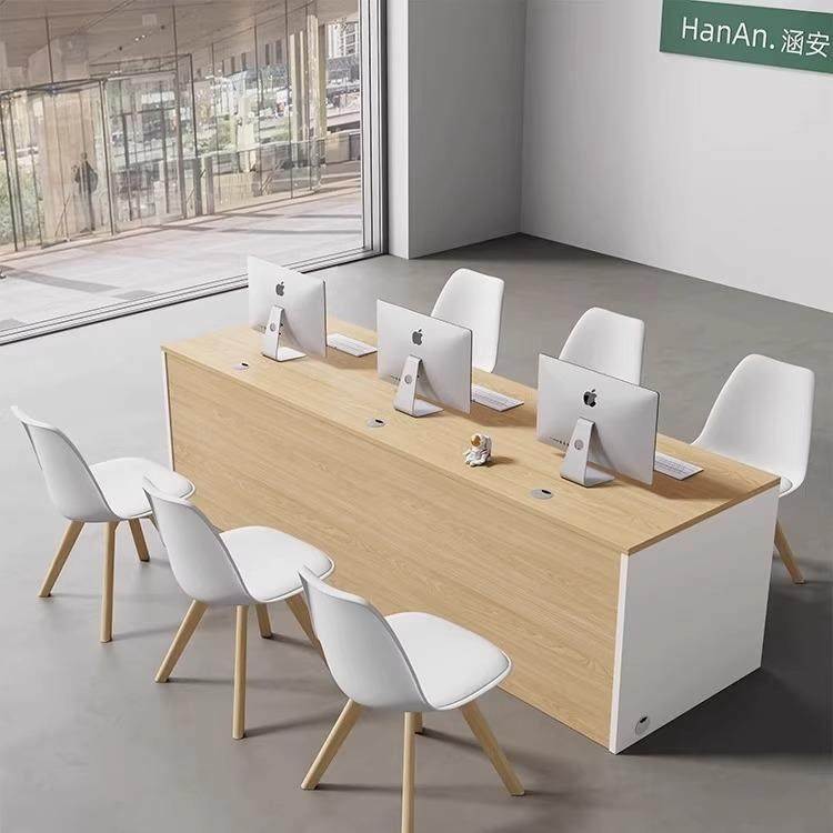 公司前台接待台贝壳链家门店房地产中介电脑办公桌双三人位咨询台