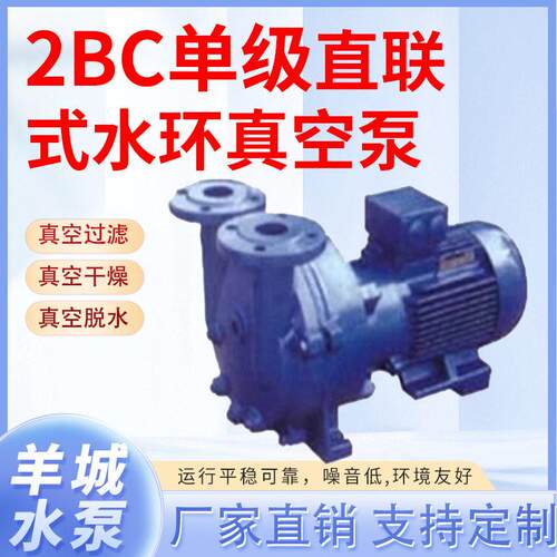 2BC水环式真空泵工业真空水循环铸铁真空泵直联水环真空泵