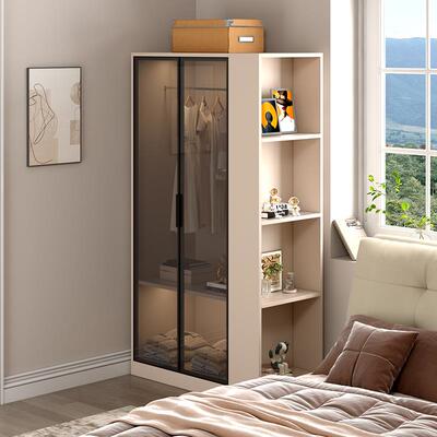 4I床边小衣柜床头柜QM-0515一体用人卧室靠墙夹缝家挂省间儿童单