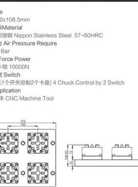 厂家现货er气owa/3快速定位4头多工位卡盘D00C1NC动卡盘3H-662.4