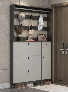 意式超薄鞋柜衣架一体现鞋柜带门HKO口物进门靠墙玄关柜代家用储