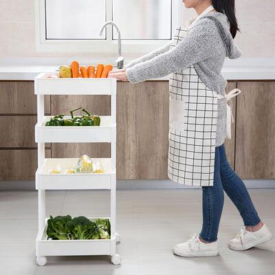 间带滑OGE轮多层纳架厨房塑料整理架卫生可移动落地收置架物缝隙