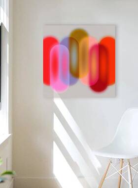 懒伞北n小欧is形风渐变色彩抽HXM656HX象艺术装饰画客厅卧室床头