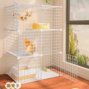 猫笼子家用猫咪别墅超大自由空间带厕所一体猫窝小型幼猫室内铁笼