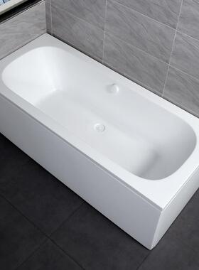 哑光亚克力裙边浴缸中间下水酒店工程 matte white skirt bathtub