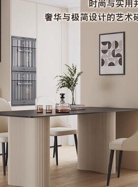 l方w0x-418514纯黑色岩板2餐桌024新款意式现代简约家小户型长用