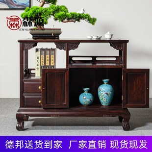 红木家具餐边柜东非酸枝木虎脚茶水柜中式实N木储物柜架碗柜置物