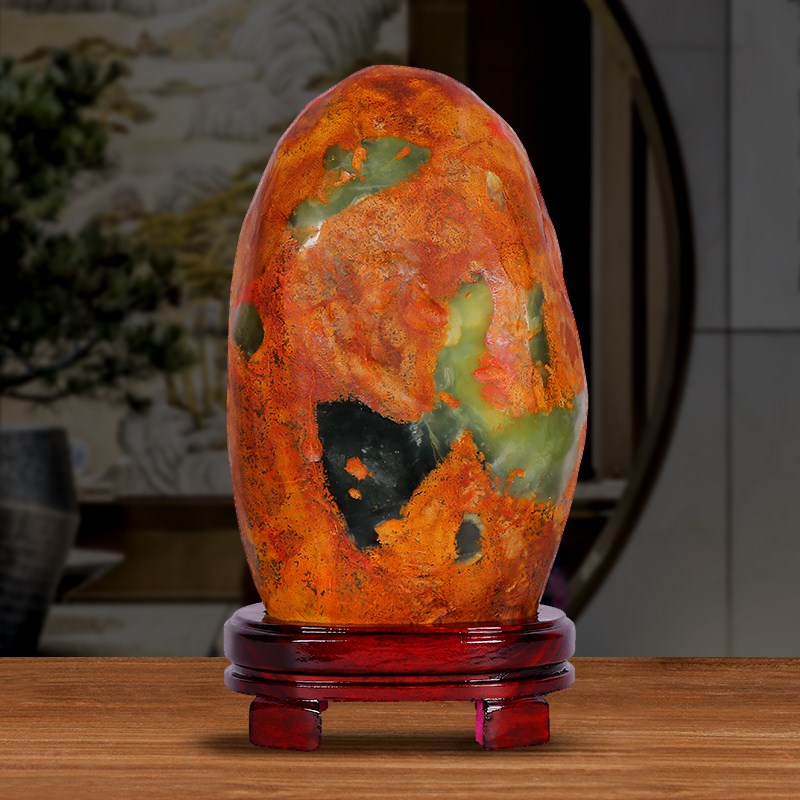 天御阁岫玉e原石摆件天然岫岩玉秀玉奇石观赏石头客厅办公室装饰