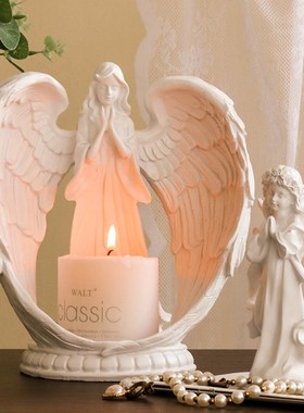 欧式复古天使蜡烛烛台装饰摆件法式浪漫烛光晚P餐桌面布置拍照道