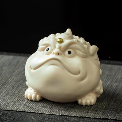 瓷精品三陶足件金蟾GHX吞桌金兽茶宠办公室摆招财蟾蜍店铺茶装饰