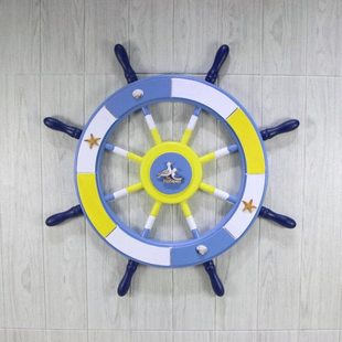 海洋风船舵装饰挂饰方向盘舵手挂件地中海风格酒吧客厅背景墙壁饰
